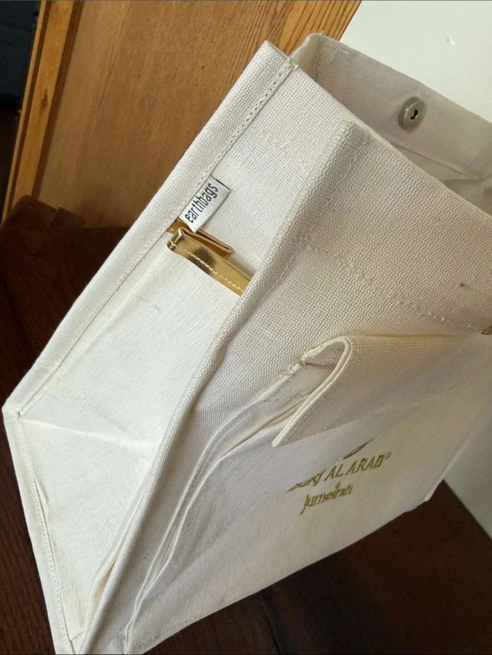 White and Gold Tote Bag